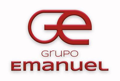 logo vermelha do grupo emanuel em fundo branco